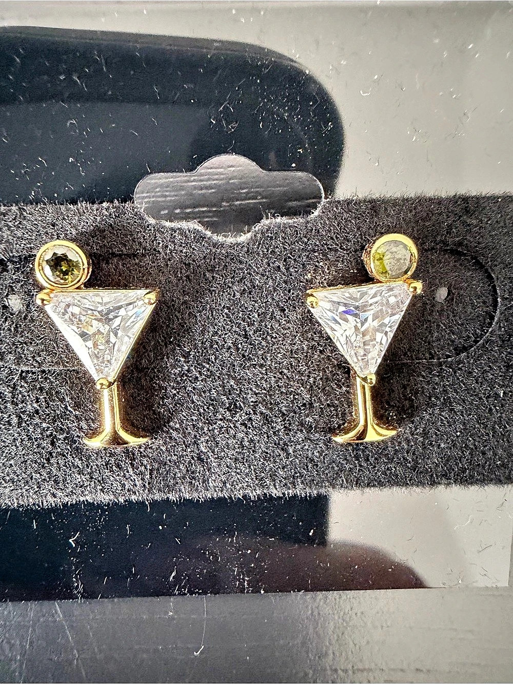 Kate Spade Martini Crystal Stud Earrings Gold